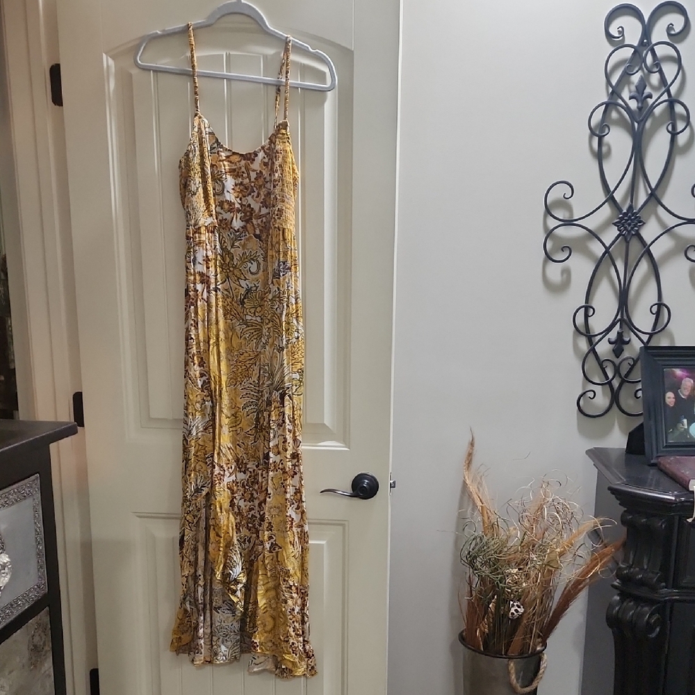 Free People Yellow Floral Dress